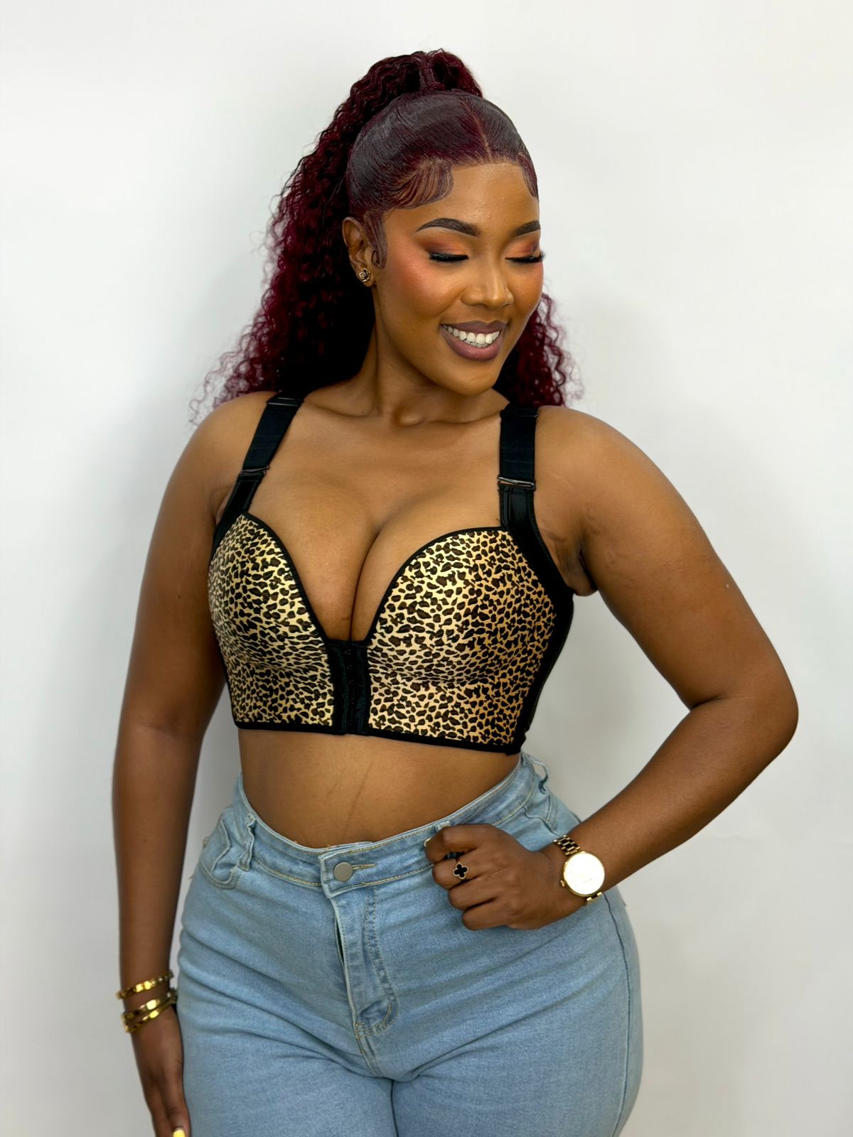 Front and back closure Corset Bra