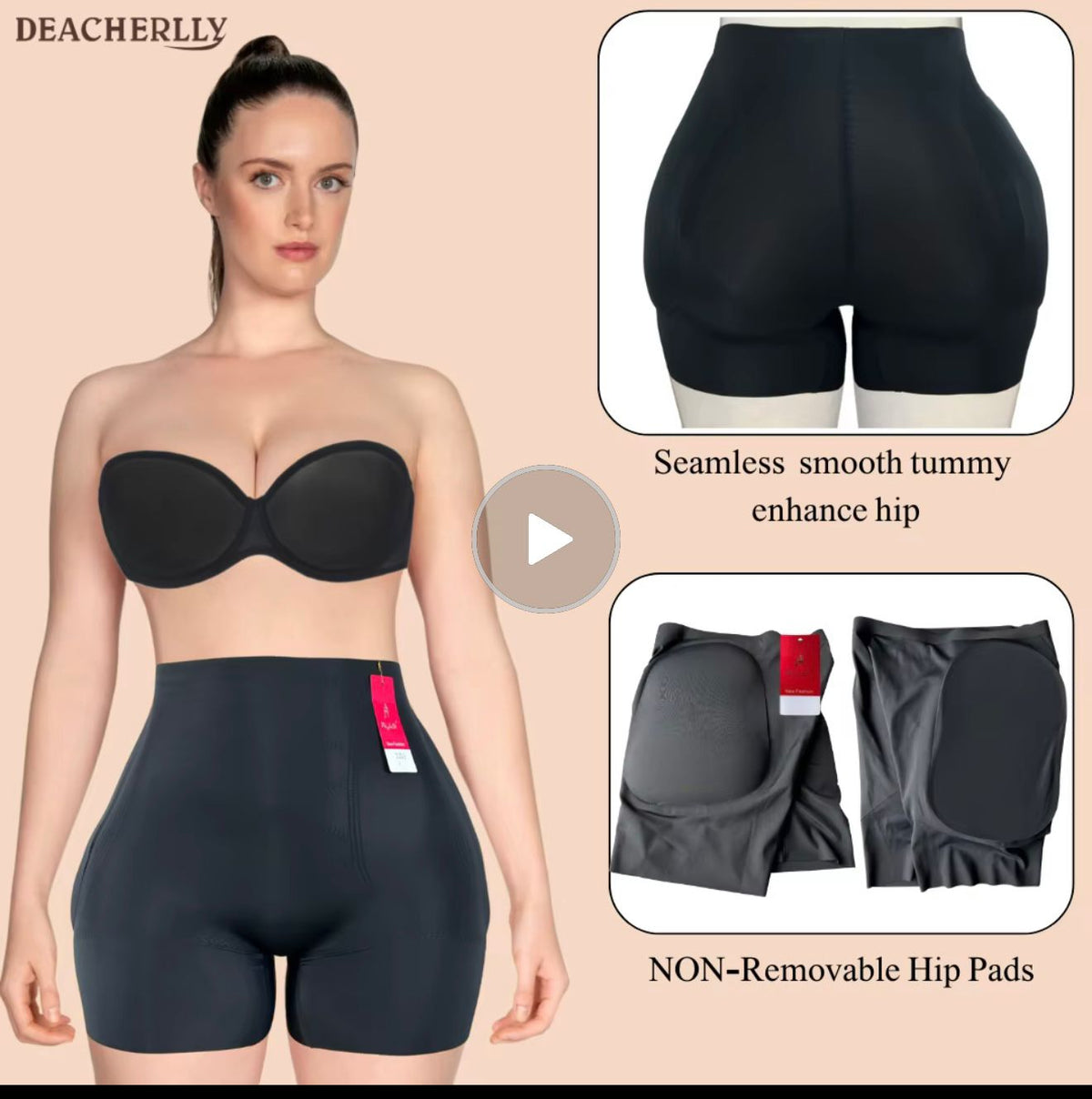 Seamless hip dips shorts  Non removable padding