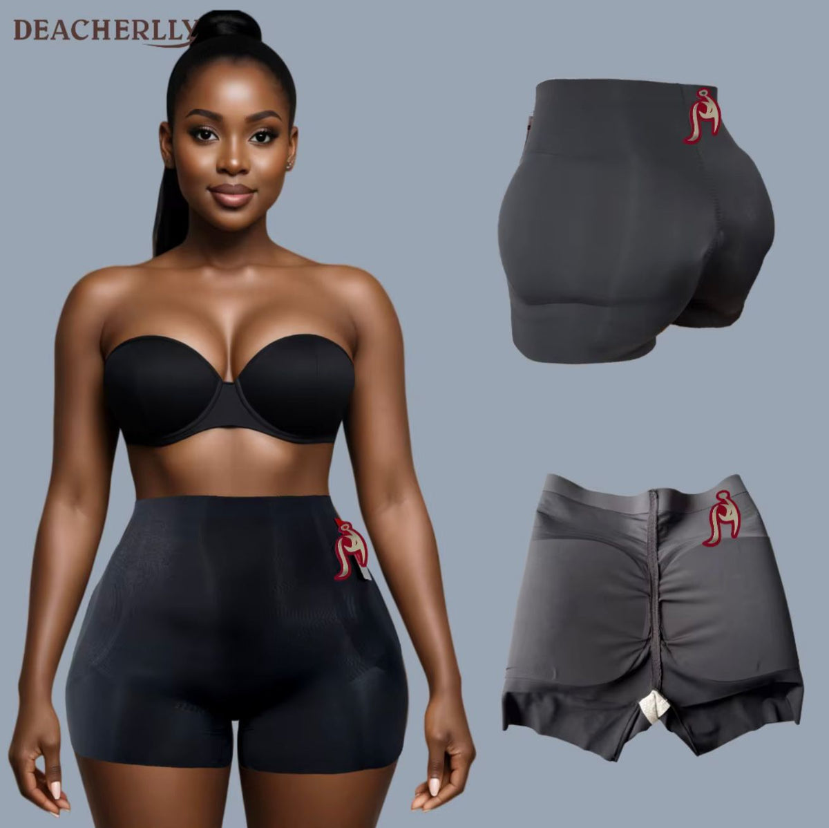 Seamless hips and bum short with non removable padding