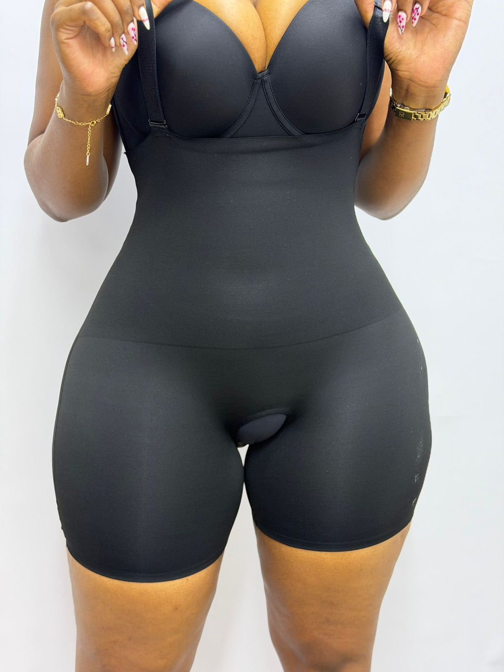 Seamless slimming Biker with shoulder strap