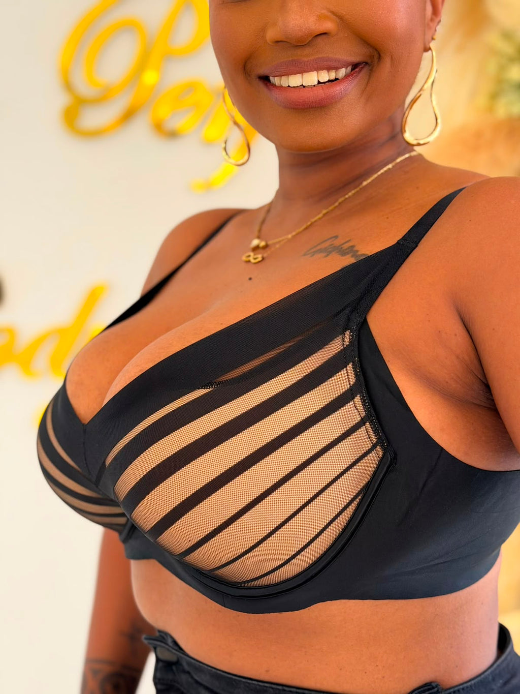 Striped Quality Plunged  Bra