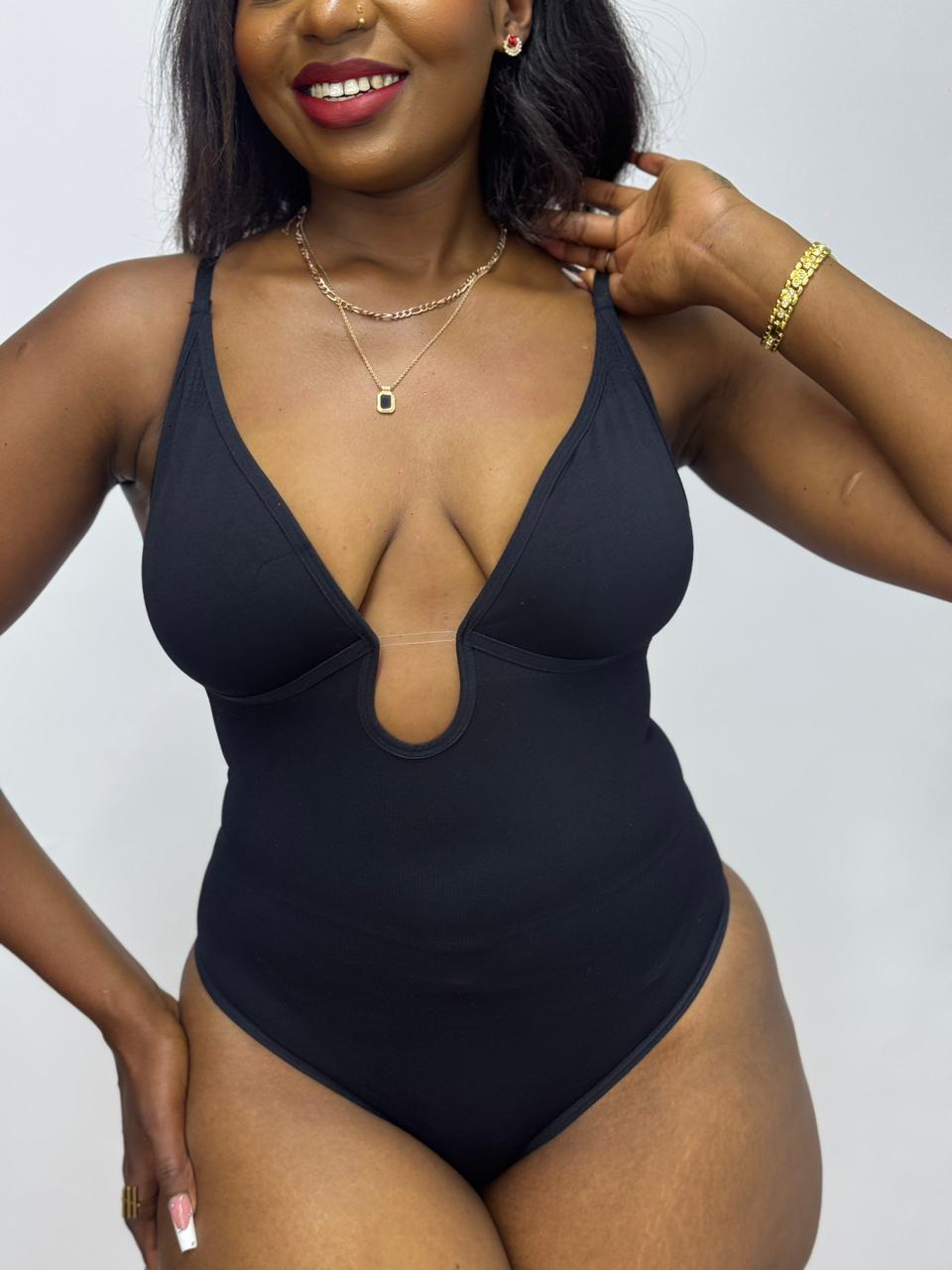 Uplunged thong bodysuit shapewear