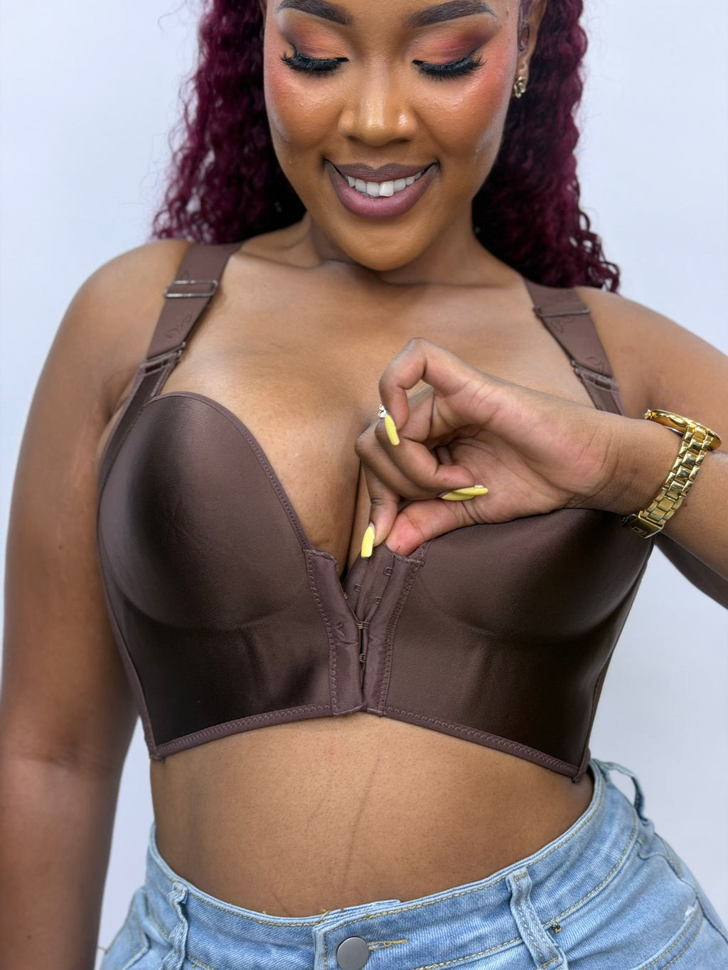 Front and back closure Corset Bra