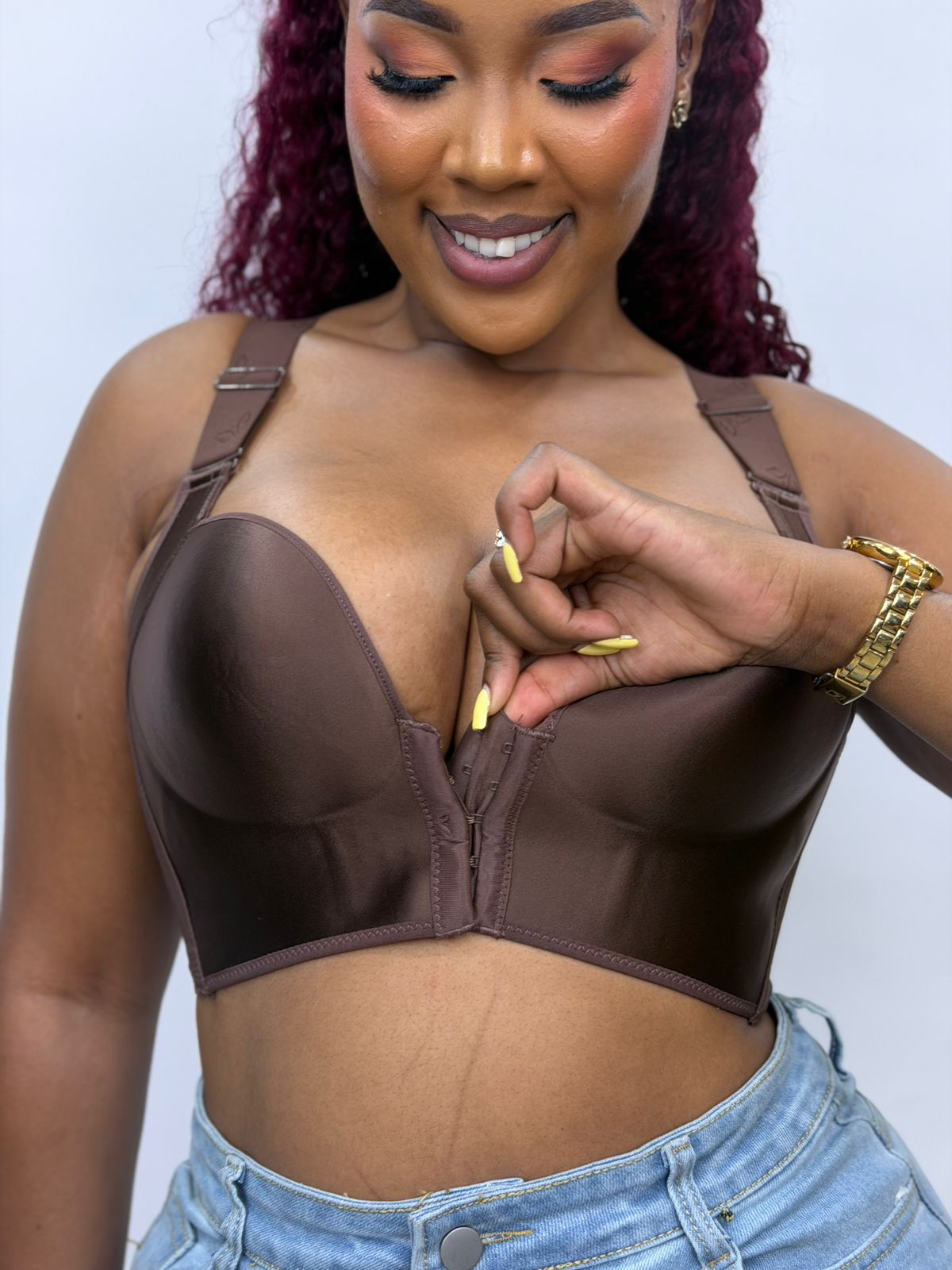 Front and back closure Corset Bra