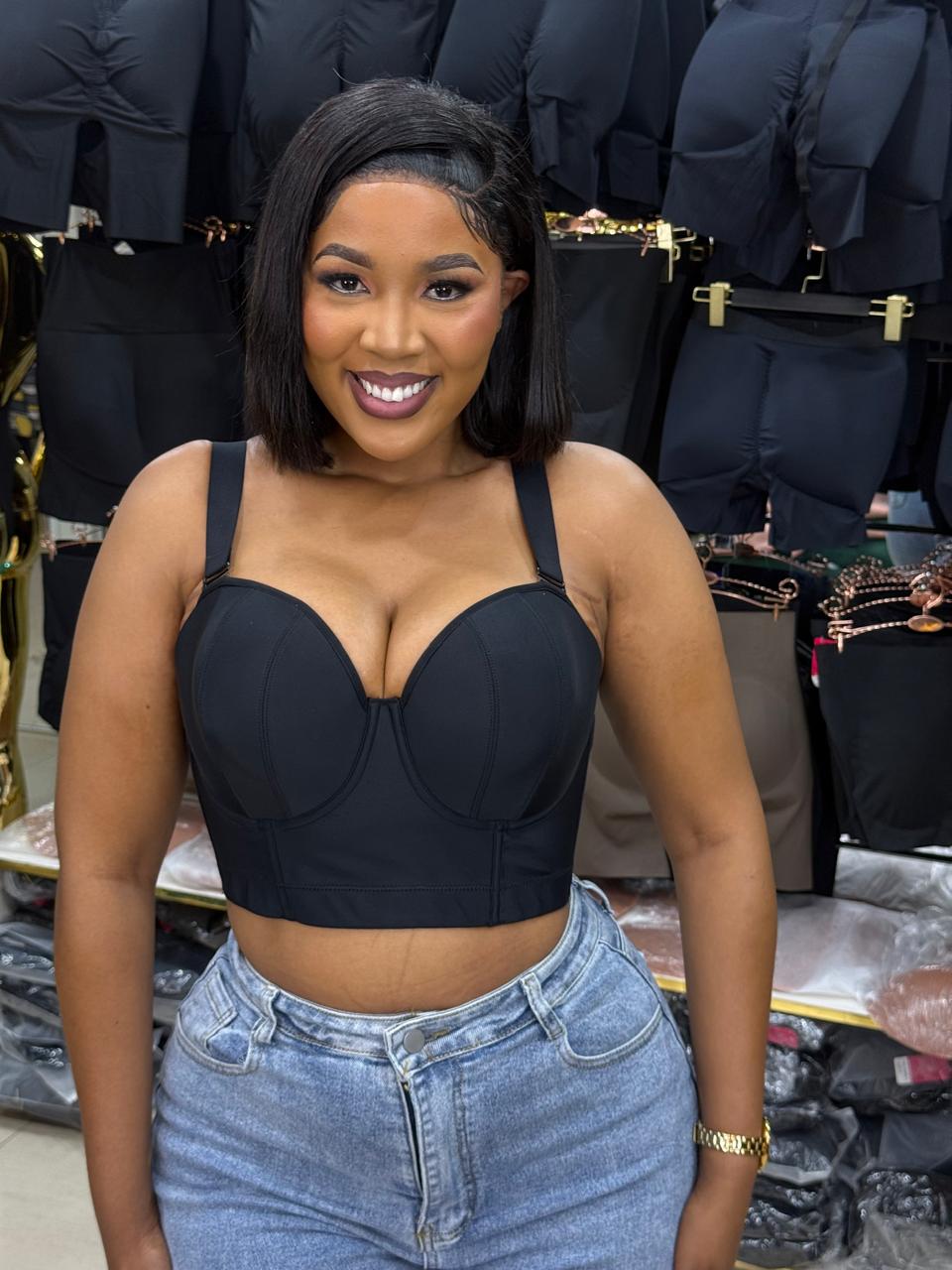 Plus size strapless corset bra