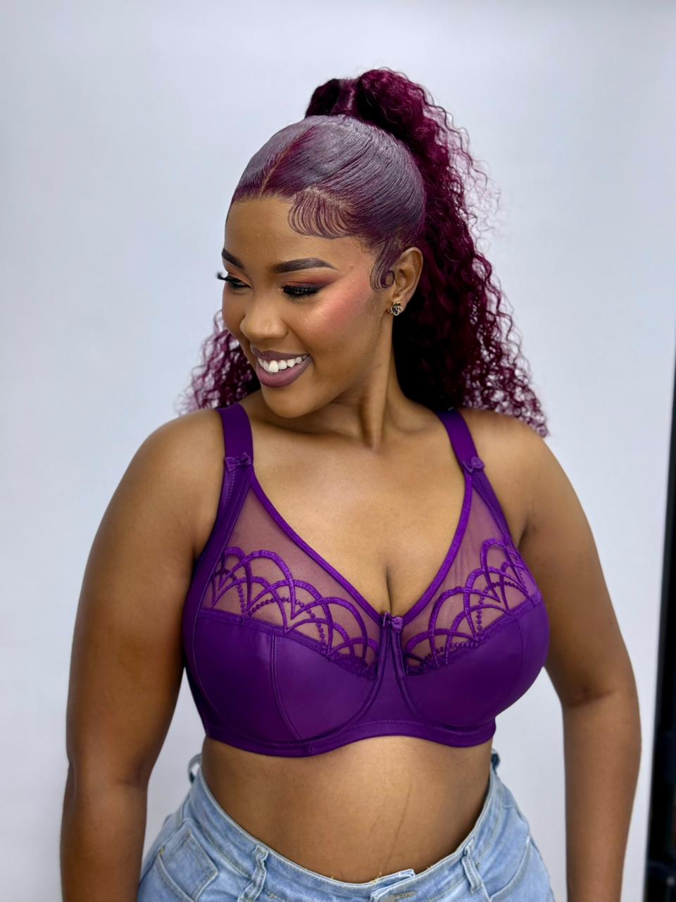Top quality bras Non Padded non wired Purple